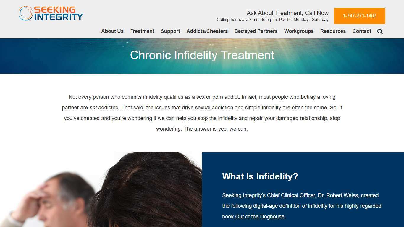 Chronic Infidelity & Cheating Disorder Treatment | Seeking Integrity